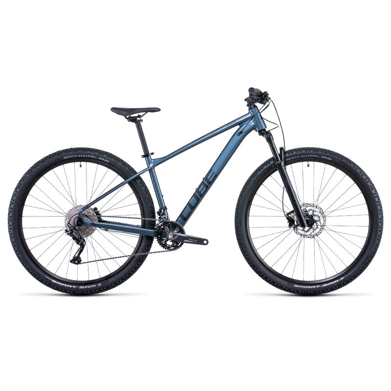 Bicicleta de montaña CUBE Attention 2022 Indigoblack'n'Black / Transmisión 1x12 velocidades / Suspensión de aire
